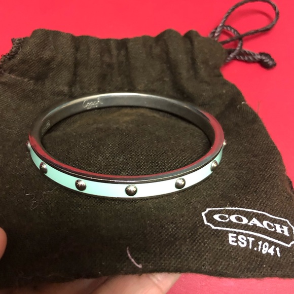 Coach Enamel Metal Stud Thin Bangle